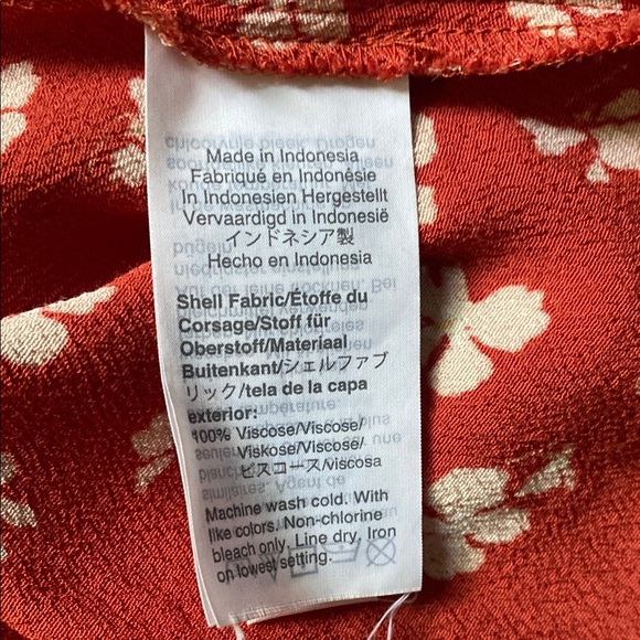 Madewell Orange and Cream Tiered A-Line Midi Skirt - Picture 7 of 10